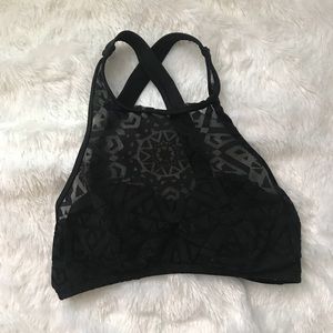 Black mesh swim top
